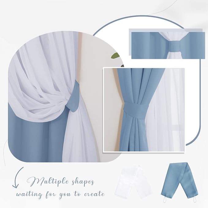 PONY DANCE Curtains for Living Room, 52-inch Wide, Shadow Blue - Image 5