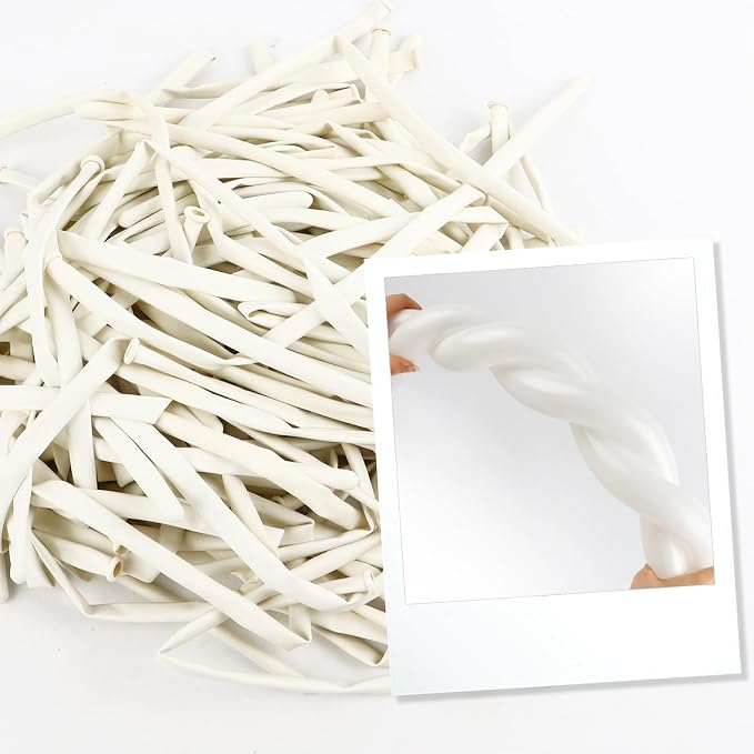 Long Balloons - White 260 Balloons - Image 4