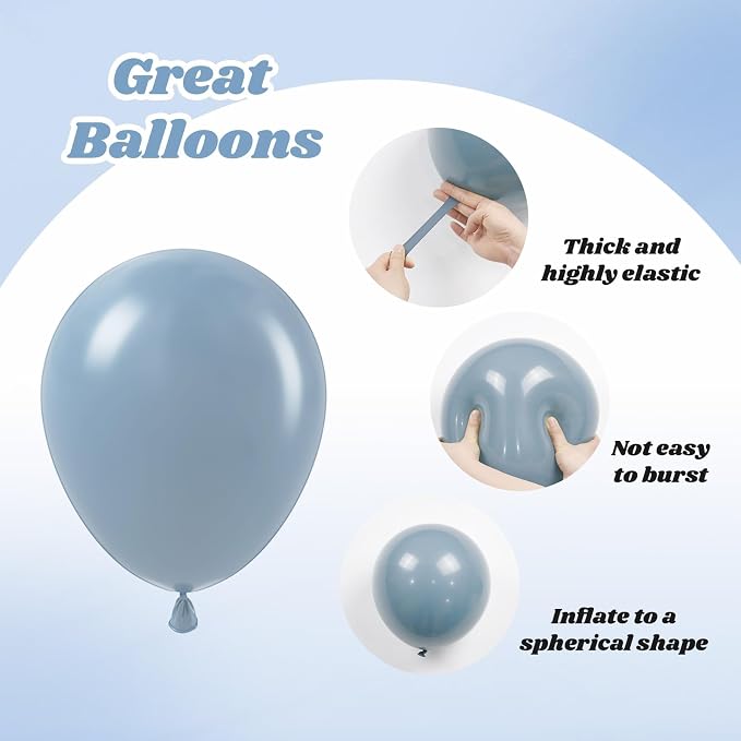 12inch Dusty Blue Balloons - Image 3