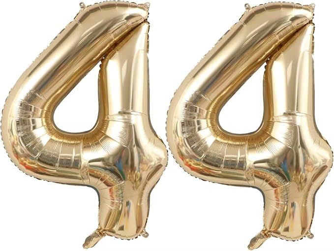 Light Gold 44 Balloon Numbers 40 Inch Large 44th Birthday Balloons, Helium by Unknown