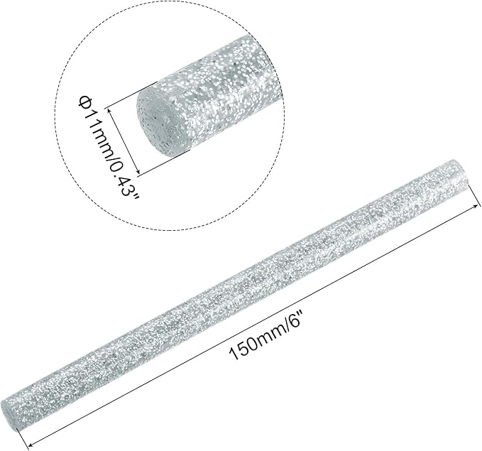 uxcell 20pcs Hot Glue Sticks for Glue Gun 11mm/0.43-inch x 6-inch Mini Hot Melt Adhesive Glue Stick Glitter Silver