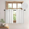 MIULEE Bleached Linen Kitchen Curtains 24 Inches Length 2 Panels Farmhouse | by MIULEE