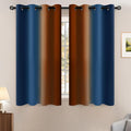 Yakamok Blackout Ombre Dark Blue and Burnt Orange Curtains-Gradient Room by Yakamok