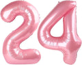 24 Balloon - Pastel Pink Birthday Number Balloons, 40 Inch Decorations | Pastel by ALPHADELTAPI
