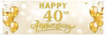 Large Happy 40th Anniversary Banner 40 Wedding Company Retirement Anniversary by WeBenison