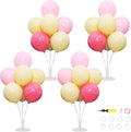 4 Set Pink Yellow White Balloon Stand Centerpiece Table Decorations | Birthday by ZyloonDecoration