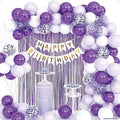 ZHENGYE Purple Birthday Party Decorations Kit Happy Birthday Banner Fringe by ZHENGYE