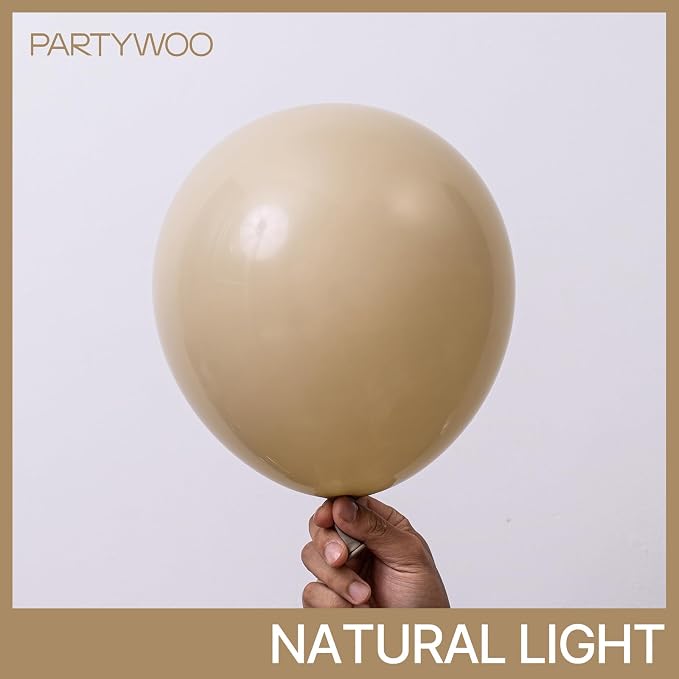 PartyWoo Light Brown Balloons 101pcs Nude Neutral Boho Tan Fall Color | 12 Inch - Image 2