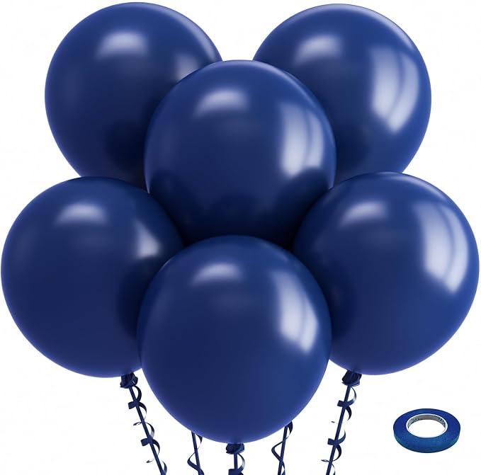 Bezente Navy Blue Balloons 18 Inch 30 Pack Latex Large Thick | Blue Big Round by Bezente