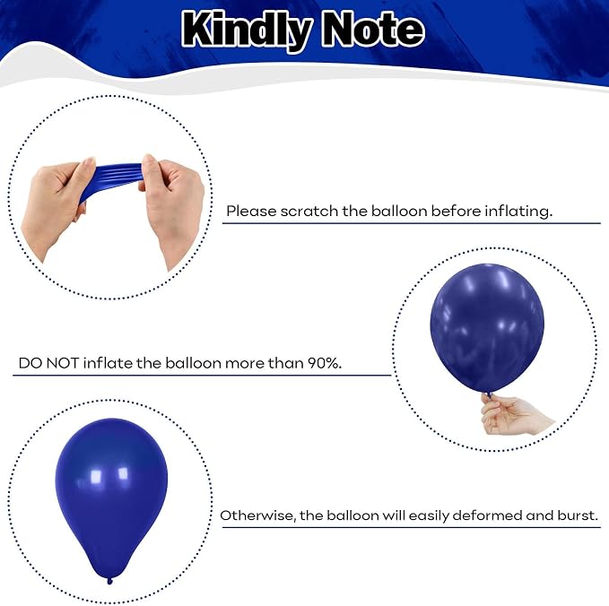 Blue Silver Balloons 12 Inch Navy Blue Silver White Balloons 35 Pcs Night Blue - Image 8