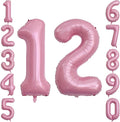 Pearlescent Pink Number 12 Balloon 40 Inch, Shiny Foil by Unknown