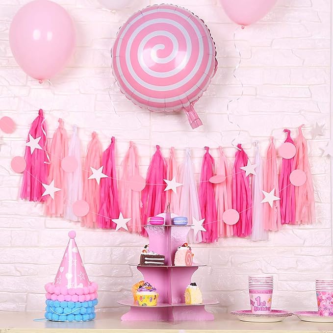 Red Tissue Paper Tassel DIY Hanging Paper Decorations Party Garland - Image 4
