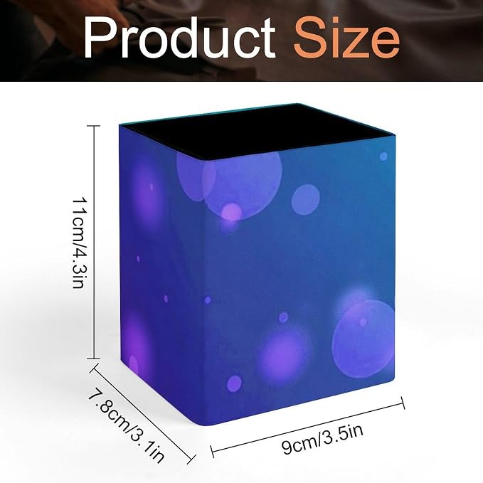 Square Pens Pencils Holder Cup PU Leather Desktop Stationery Organizer Case New - Image 2