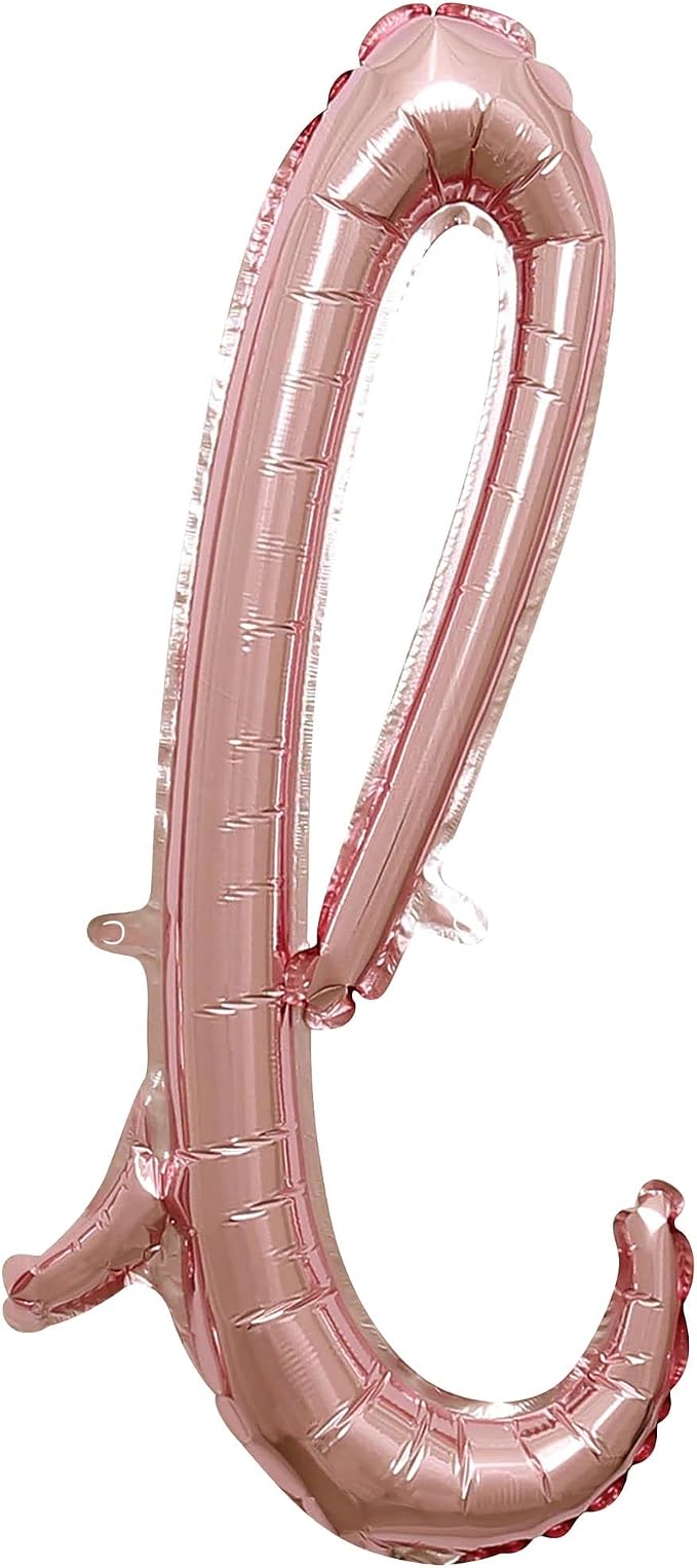 Rose Gold Script Shaped Foil Balloon by AmscanPartySupplies