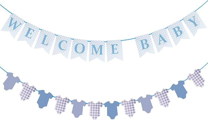 Pre-Strung Baby Boy Baby Shower Banner Sign by Unknown
