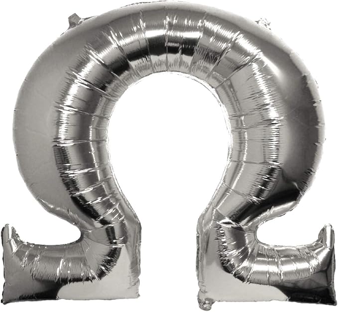 Omega - Greek Letter Balloon - Large 33" x 30" Silver Foil Balloon by SororityShop