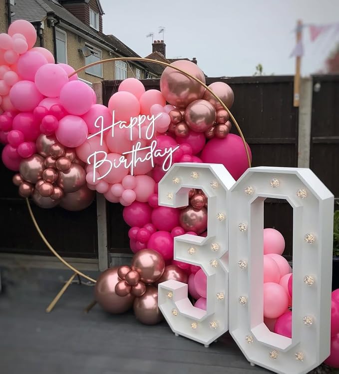 Pink Balloon Arch Kit, Different Size Balloons - Image 6