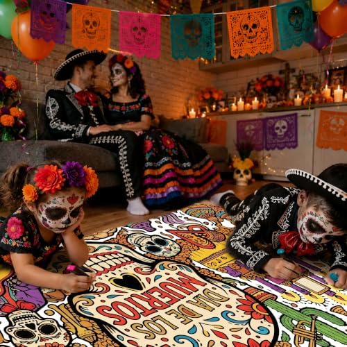 Dia De Los Muertos Crafts for Kids - Day of The Dead Giant Coloring Poster - Image 6