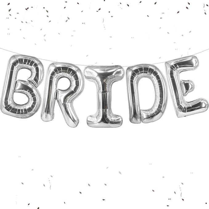 40 Inch Bride Balloons Silver Bridal Shower Balloon Bachelorette Balloons by Unknown