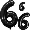 Black Foil Balloons Number 6, Huge Number Balloons by GOER