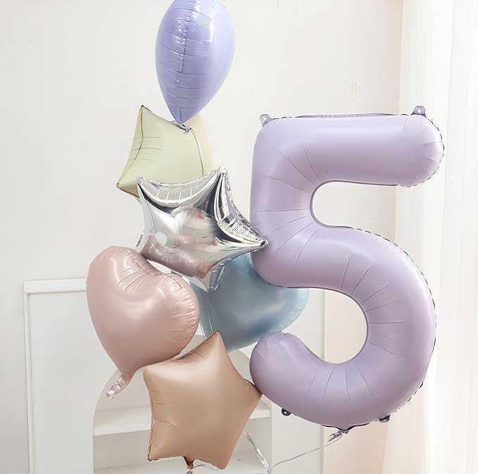 Pastel Purple 9 Number Balloons, 40 Inch Light Purple 9 Balloons Large Helium - Image 5