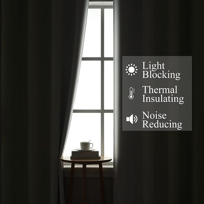 Sage and Greyish White Room Darkening Blackout Curtains 84 Inch Length 2 Panels - Image 3