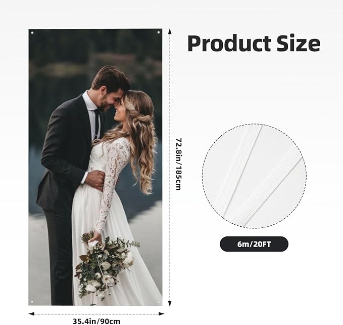 Custom Banners and Signs 35.4x72.8 Inch, SlateGray | Customize - Image 3