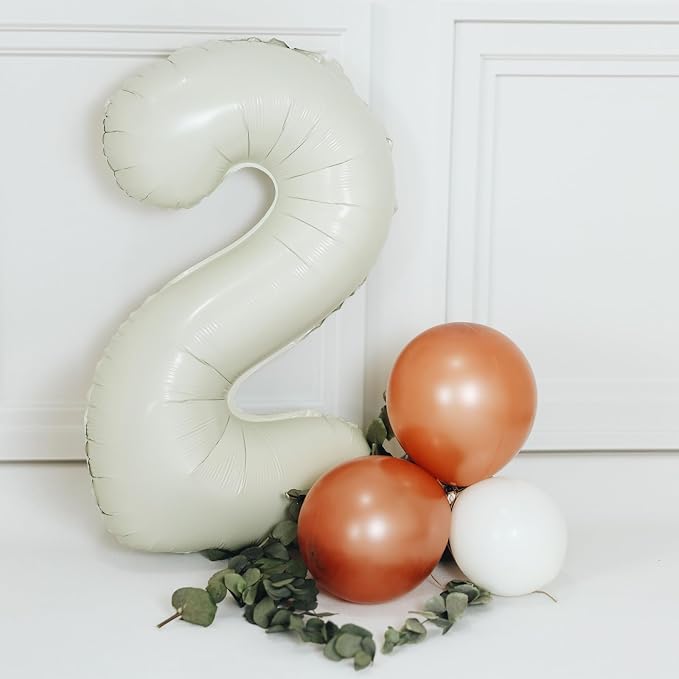 40 Inch Beige Number 7 Foil Balloon - Image 8