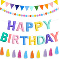 4PCS Pre-Strung Happy Birthday Banner by Woonnuk