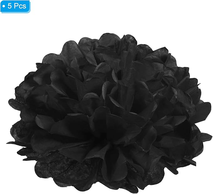 PATIKIL 8" Tissue Pom Poms Flowers, 5 Pack Paper Flower Ball - Image 3