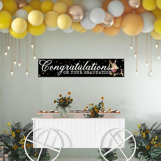 Graduation Banner Party Decorations, Congratulations on Your Graduation Hanging - Image 4