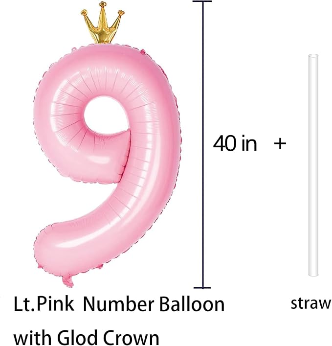 Giant Light Pink Number 9 Balloon - Image 2