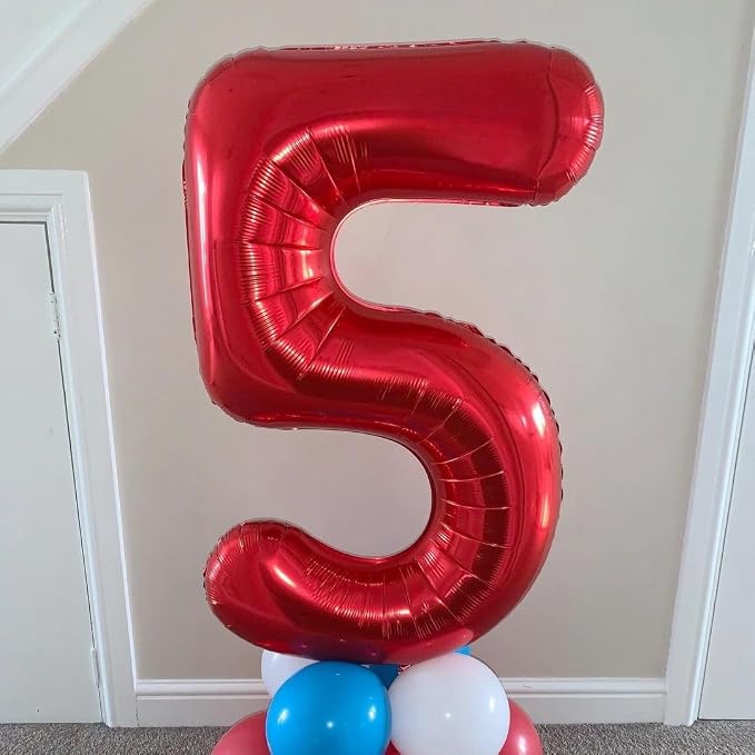 Red 8 Number Balloons, 40 Inch 8 Balloons Foil Mylar Helium Big Red 8 Balloon - Image 3