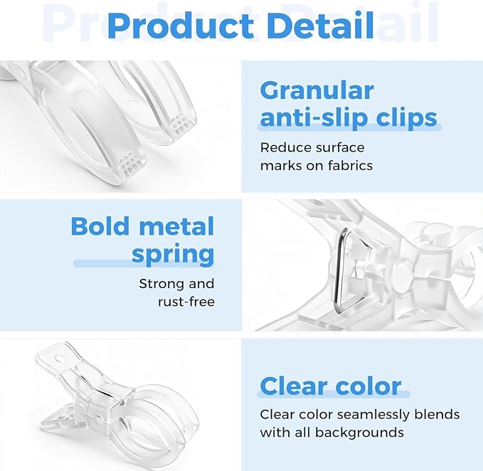 20 Pcs Balloon Arch Clips, 3.5" Plastic Transparent Spring Clamps | - Image 6
