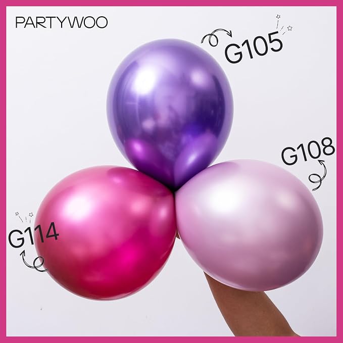 PartyWoo Metallic Pink Star Spike Balloon Arch Kit 110pcs Different Sizes | 18 - Image 3