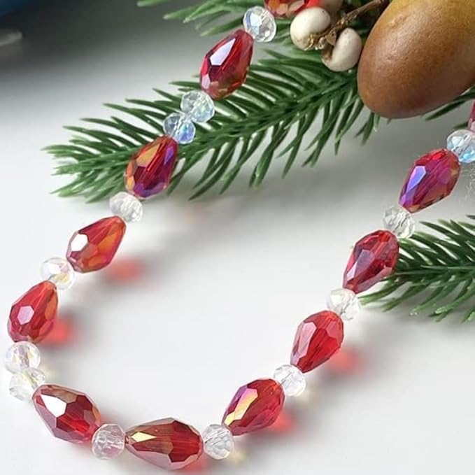 150pcs 4x6mm Teardrop Crystal Glass Beads for Jewelry Making, Faceted Vertical Hole Teardrop Glass Spacer Beads for Wind Chimes Bracelet Earring Necklace DIY Craft(Lake Blue)
