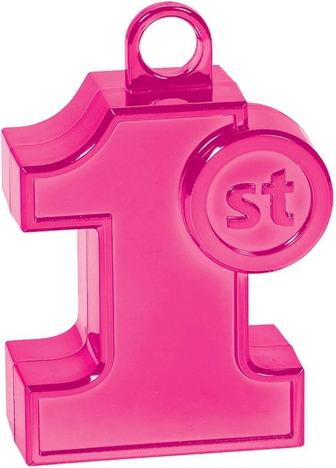 1st Birthday Balloon Weight | Pink | Party Decor by AmscanPartySupplies