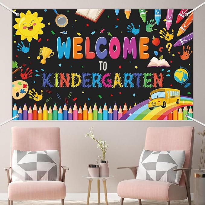 MEHOFOND Welcome to Kindergarten Banner Back to School Kids Classroom Party - Image 4