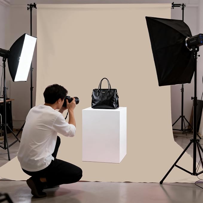Beige Photography Backdrop for Photoshoot, Fabric 10x20ft | Polyester Studio - Image 4