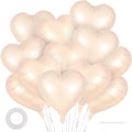 12 Pcs Beige Heart Balloons, 18 Inch Heart Foil Balloons Love Balloon Valentine by YOTHORN