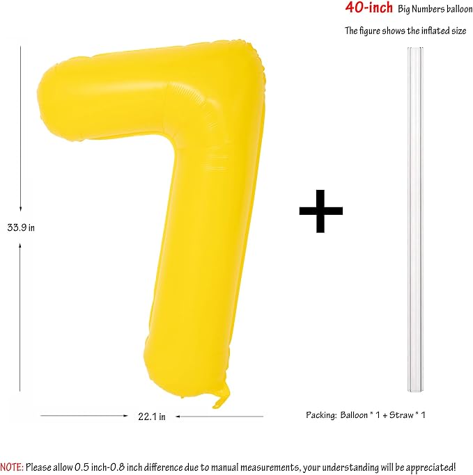40 In yellow graffiti Number Balloons Helium Foil Mylar Balloon Digital 7 | - Image 2