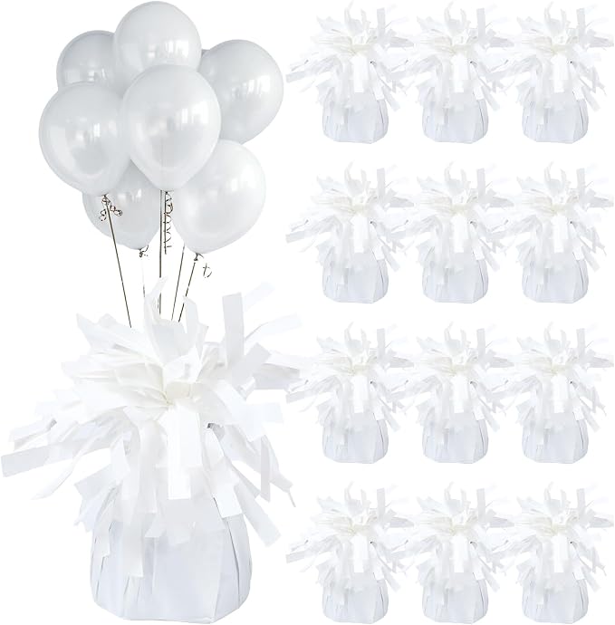 12 Pcs Balloon Weights White Metallic Anchor Balloon Holder by Unknown