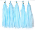 Blue Tissue Paper Tassel DIY Hanging Paper Decorations Party Garland by Binpeng