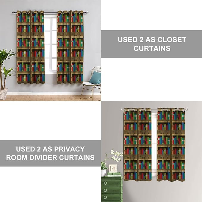 Pixelated Bookshelf Doorway Curtain, Educational Bookcase Pixel Art Video Game - Image 5