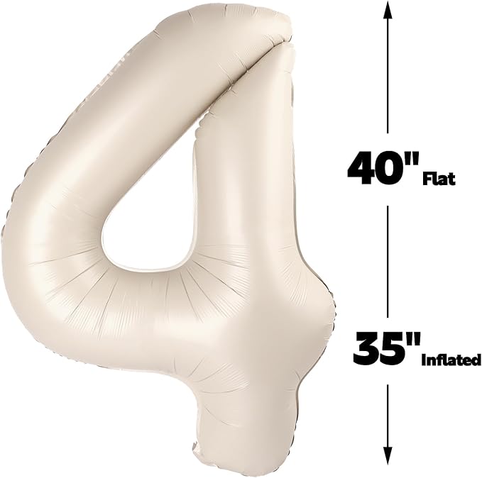 40 Inch Cream White Large Number 14 41 Birthday Balloon, Giant Number 14 41 - Image 3