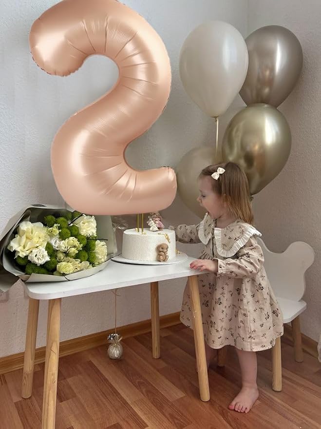 1 Balloon Number 40 Inch Light Brown Balloons - Image 3
