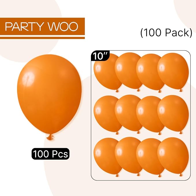 PartyWoo Burnt Orange Balloons 100pcs 10 Inch Terracotta Rust Fall Color Autumn - Image 7