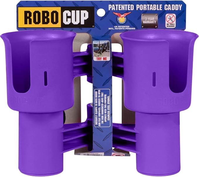 Patented Clamp On Boat Cup Holder |Multifunction Dual Drink Caddy - Image 2