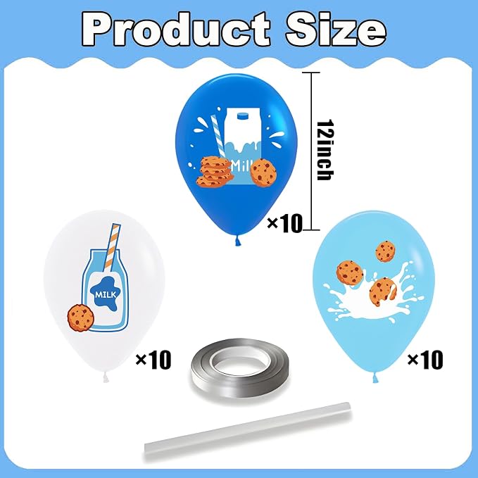 30pcs 12” Milk and Cookie Balloons Milk Balloons - Image 2