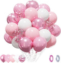 Patimate Pink and White Balloons Set 50 pcs 12 inch | Pearl Light Pink Confetti by PatimateDirect